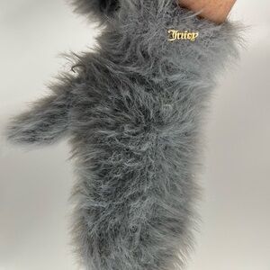 Juicy Couture Mittens, Faux Fur, Gray Mittens, One Size, Winter Mittens